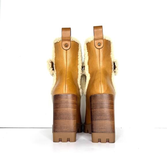 Christian Louboutin Chelsea Lug 100 Shearling High Heel Pull On Boots 36 - Picture 4 of 10